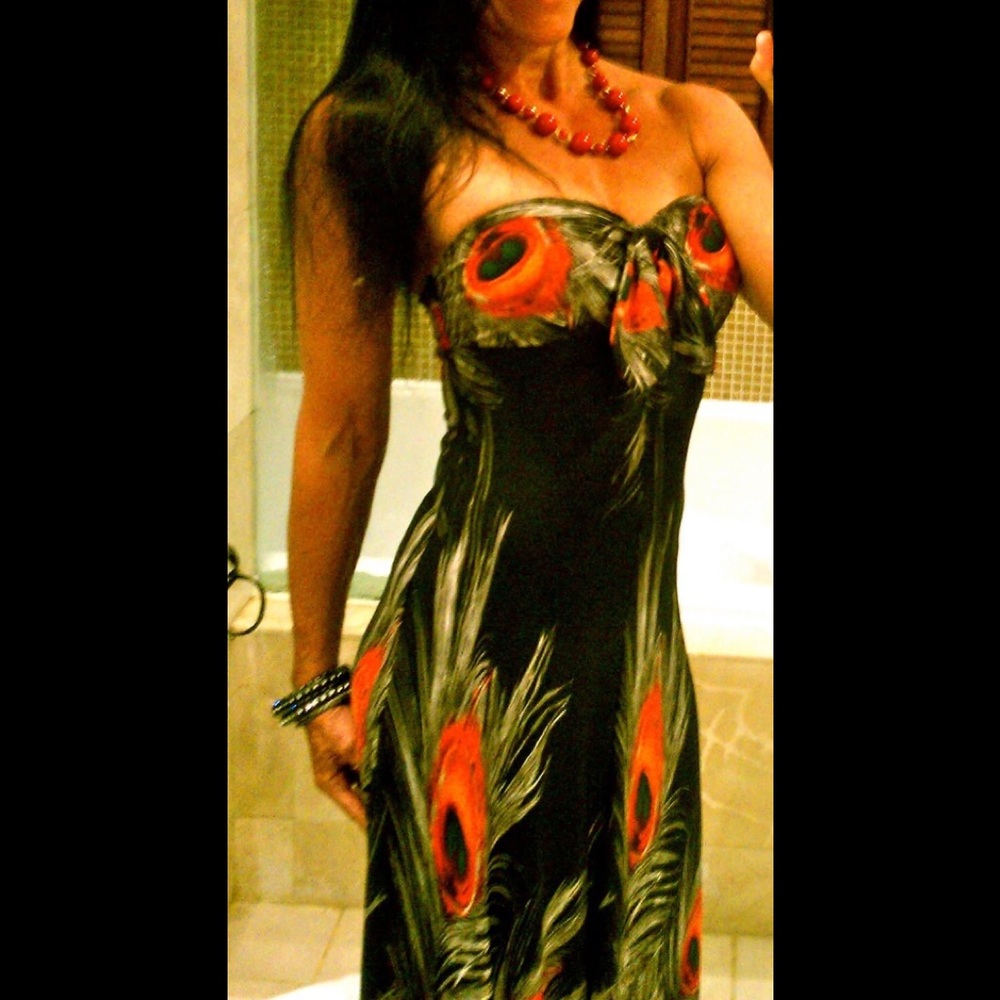 Nikibiki Black and Orange Maxi Dress